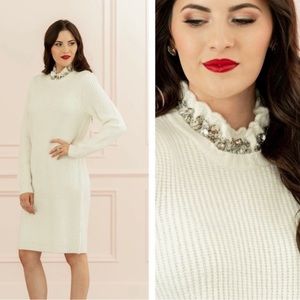 RACHEL PARCELL CREAM SWEATER DRESS
